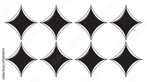 Abstract black diamond shapes pattern geometric design modern art decorative background