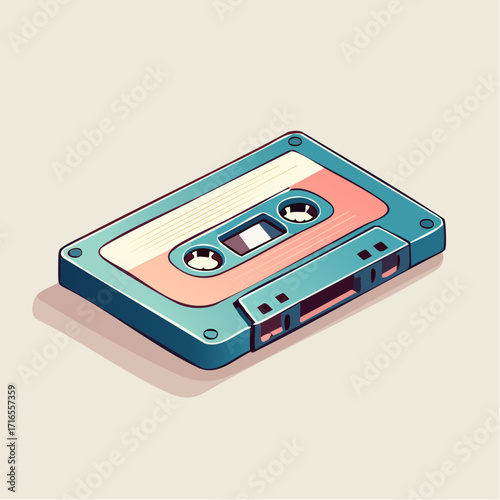 Retro analog audio cassette tape, a nostalgic vintage music recording medium from the past
