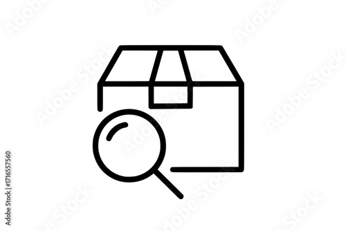 Package Search Box with Magnifying Glass Icon
