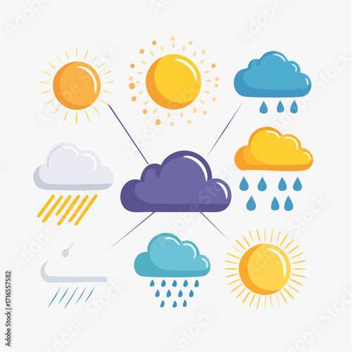 Weather Forecast Vector Icon Collection