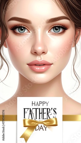 Beautiful woman, Father's Day card
