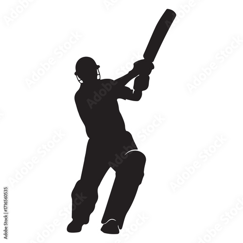 Dynamic vector illustration of a cricket player in action ready for sports branding and design