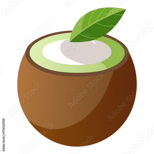 Enjoy the Tropical Taste of Fresh Coconut Water, Perfect for Healthy Recipes, Refreshing Drinks, and Island Vibes, Originally a Scalable Vector Graphic