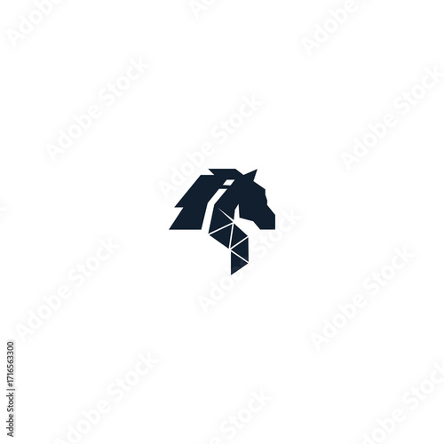 abstract horse logo with data