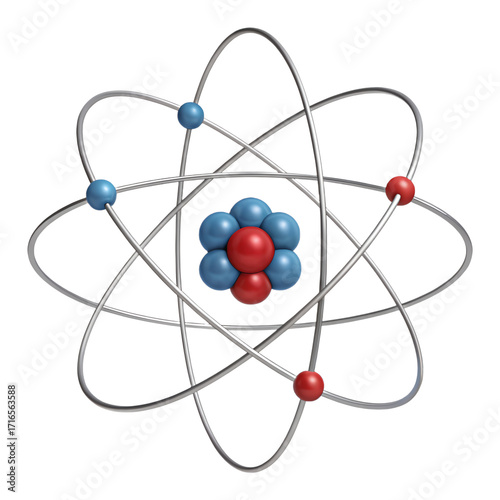Atom model isolated on transparent background