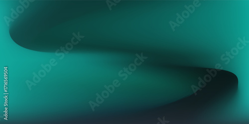 Modern teal green background gradient with blur effect and a curved line with black gradient.eps10