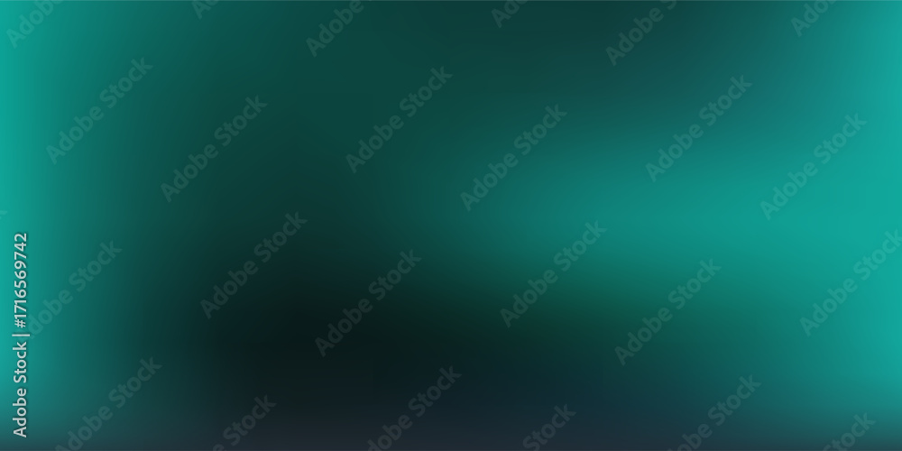 Obraz premium Modern teal green background gradient with blur effect and a curved line with black gradient.