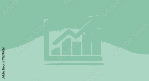 Illustration of a bar graph with an upward trending arrow.
