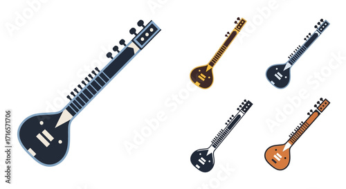 Sitar - Indian Classical String Instrument, Various Colors and Finishes.