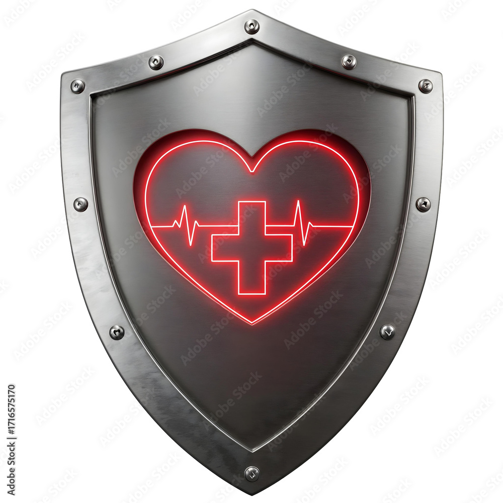 custom made wallpaper toronto digitalSymbolic shield of hope — metallic shield with heart and cross, isolated on transparent background, png