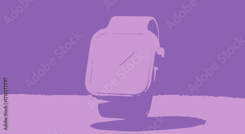 Illustration of a smartwatch with a purple color scheme.