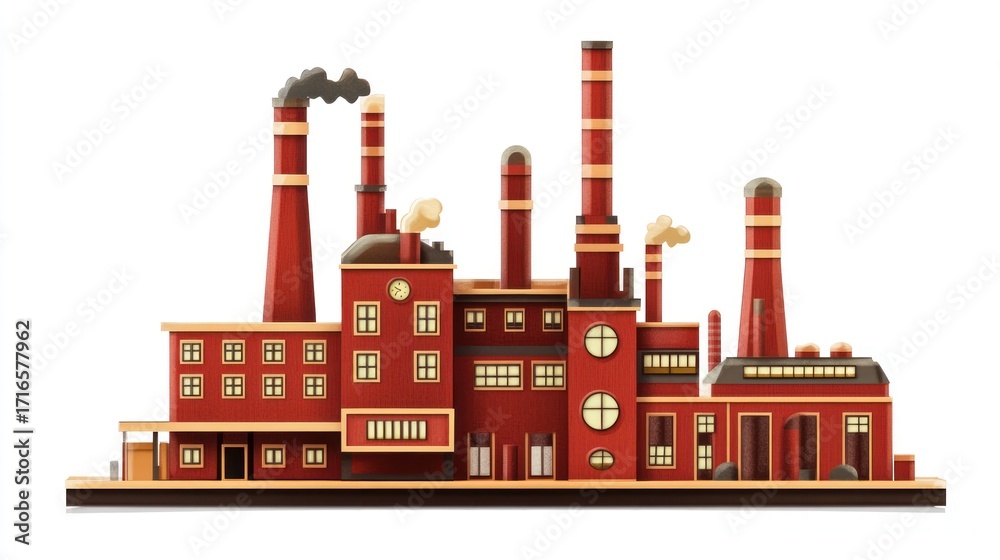 Obraz premium Factory building illustration