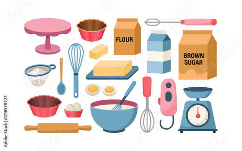 Kitchen appliance line icon set. essential cooking and baking tools outline collection