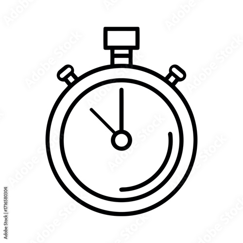 Stopwatch Outline Line Art Vector Design