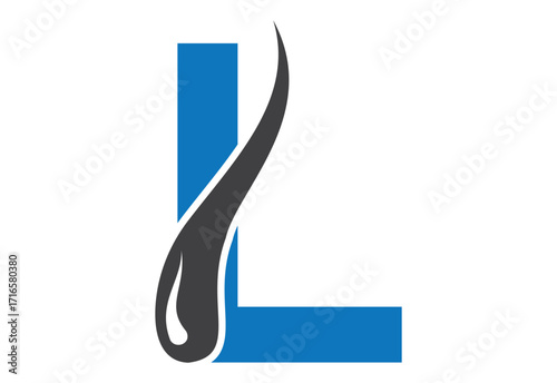 Intel latter L with hair treatment logo design concept