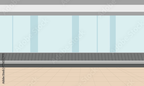 Modern airport interior with baggage claim area and large windows providing natural light spacious and clean terminal design ideal for travel industry