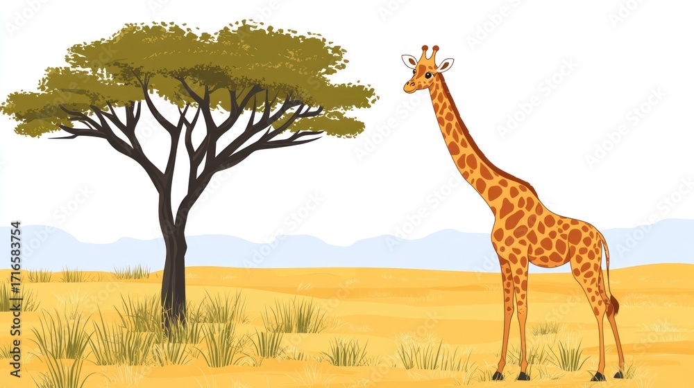 Obraz premium Giraffe eating leaves from tree
