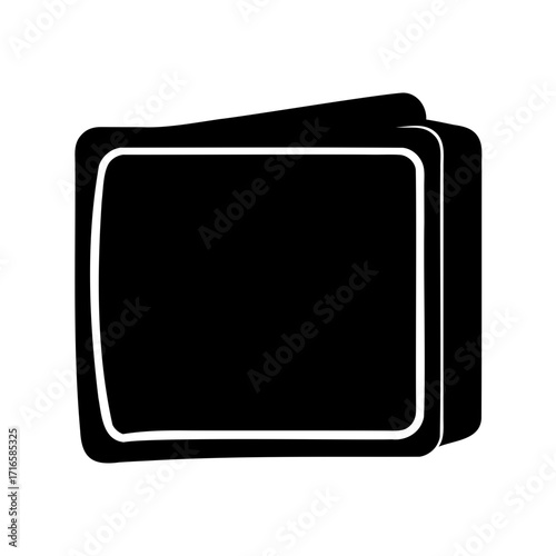 Stacked black squares with white outlines illustrating a deck of cards