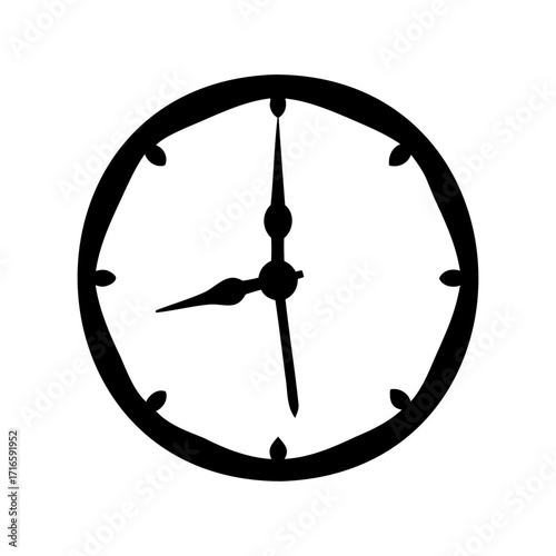 Silhouette image of a clock with hands indicating approximately eight fortyfive