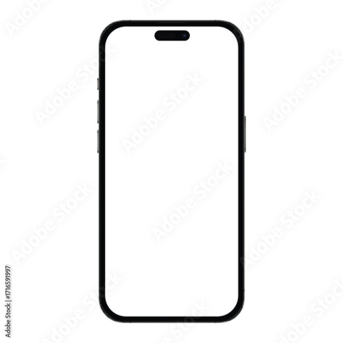 Realistic mockup template phone for your project, visual ui app demonstration. High quality realistic newest version of smartphone with blank white screen vector illustration