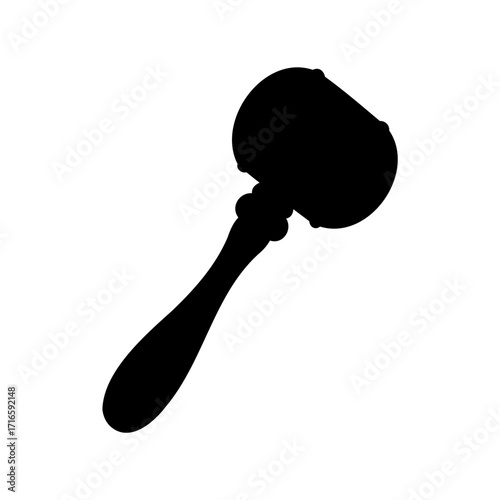 Silhouette of a gavel, symbolic representation of legal proceedings and justice system