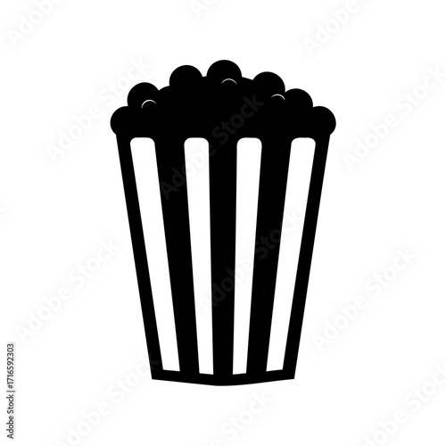 Popcorn in a striped box, a classic movie treat illustration design