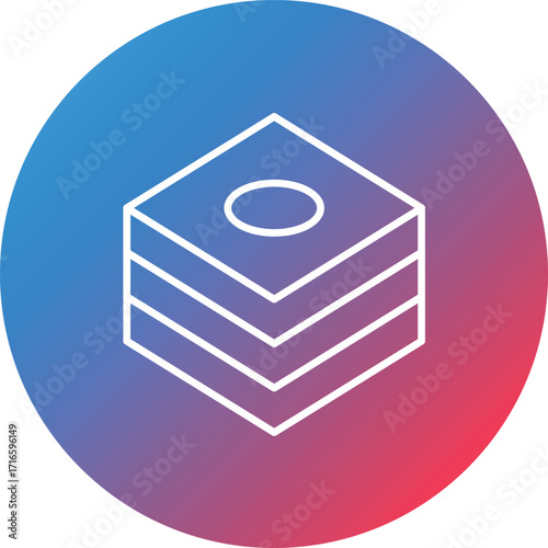 Baklava Line Gradient Circle Background Icon