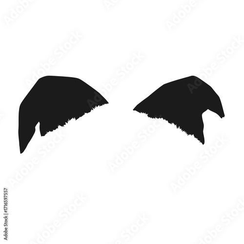 A simple vector illustration showing a set of black umbrellas for protection against autumn rain and stormy weather