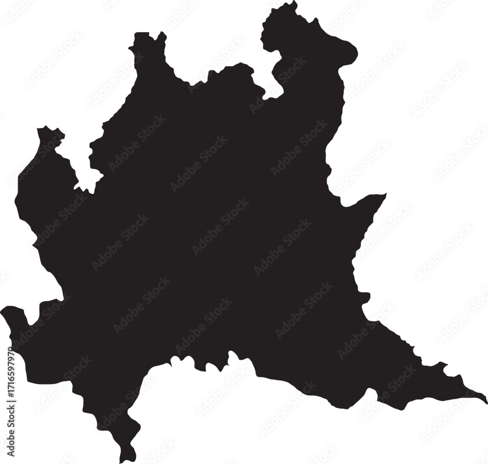 Obraz premium Map Silhouette Lombardy Region Italy
