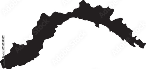 Map Silhouette Liguria Region Italy