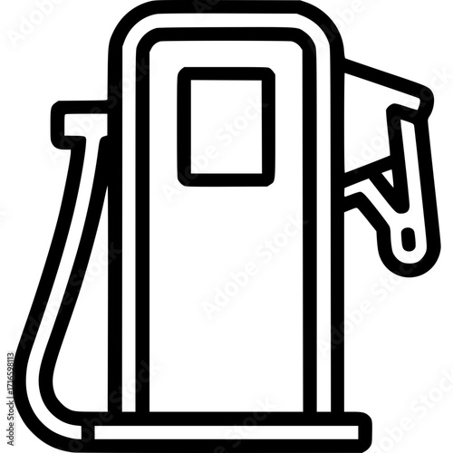 Fuel Station Icon: A simple and clean illustration of a fuel pump, the graphic represents the refueling station and is a visual guide for essential utilities.