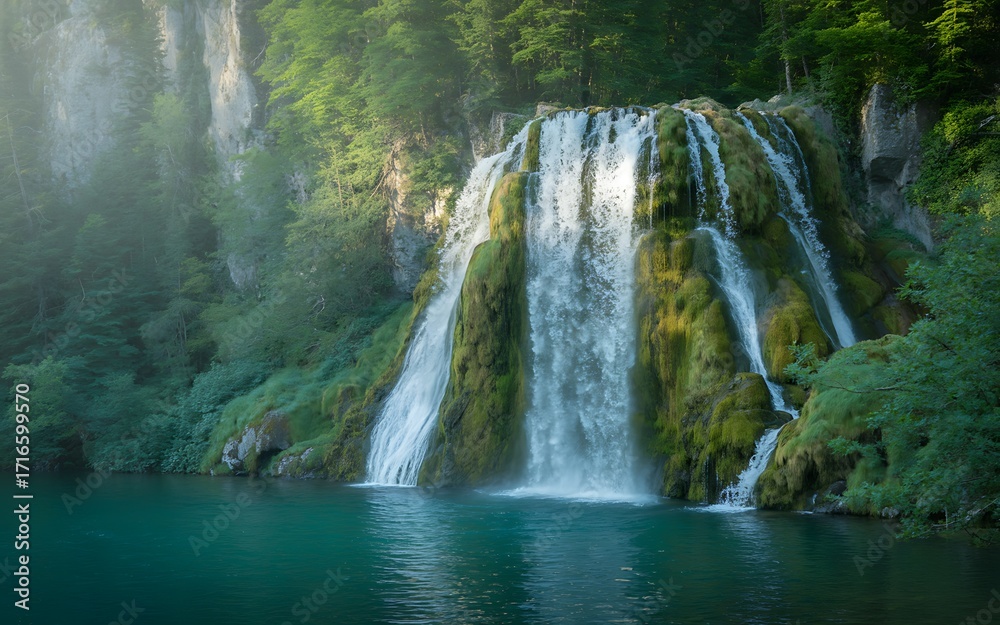 Fototapeta premium Waterfall in plitvice, croatia