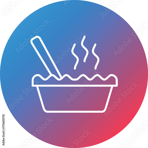 Clam Chowder Line Gradient Circle Background Icon