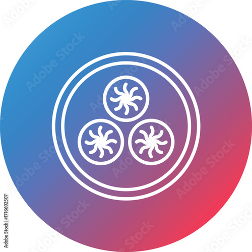 Dim Sum Line Gradient Circle Background Icon