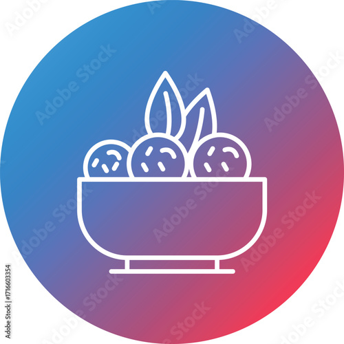Falafel Line Gradient Circle Background Icon