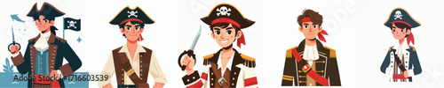 vector of young man in pirate costume