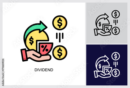 Dividend icon Multi Style Vector Illustration 