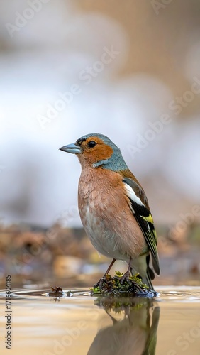 Bird perched on water