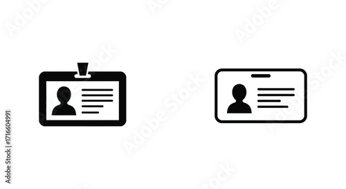 Simple black and white icons depicting two different identification cards