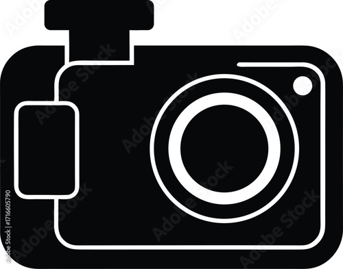 Action Camera Silhouette Vector Art Illustration