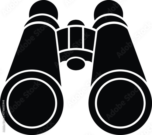 Binoculars Silhouette Vector Art Illustration