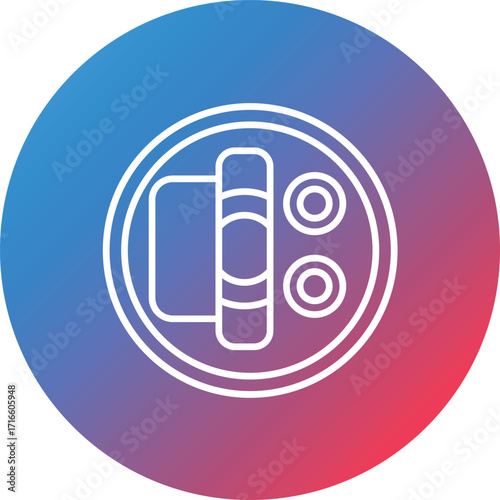 Masala Dosa Line Gradient Circle Background Icon