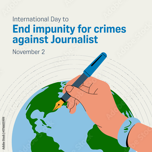International Day to End Impunity for Crimes Against Journalists Illustration on November 2 Honoring the Freedom of the Press