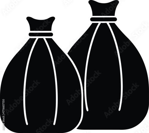 Compression Bags Silhouette Vector Art Illustration