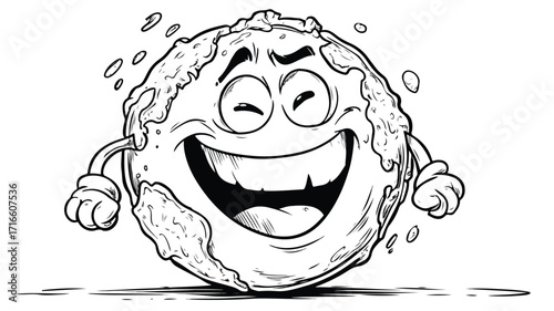 Coloring Page of Cartoon Earth Character for Kids - Educational and Fun Illustration