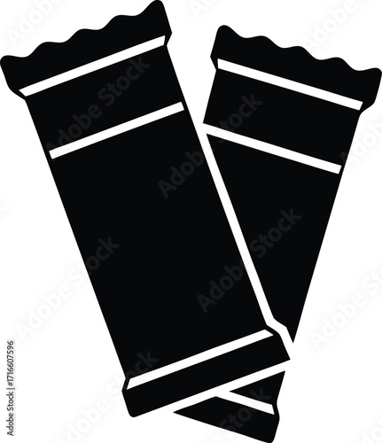 Energy Bar Portable Food Packs Silhouette Vector Art Illustration