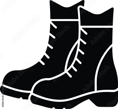 Gaiters Boot Protectors For Hiking Silhouette Vector Art Illustration