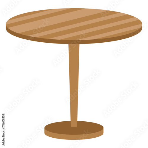 Wooden Round Table Illustration