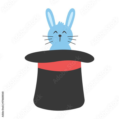 Rabbit in Magic Hat Illustration