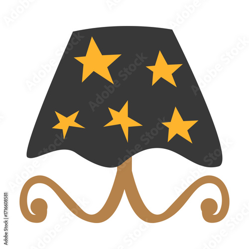 Black Wizard Hat with Stars Illustration